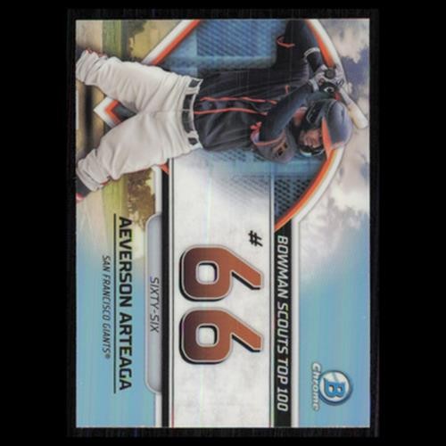 Aeverson Arteaga #BTP-66 2023 Bowman Chrome Prospects San Francisco Giants Card