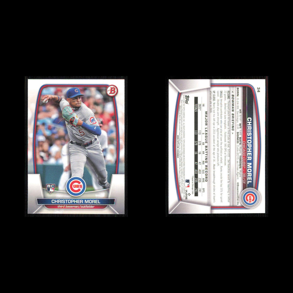 Christopher Morel Rookie #34 2023 Bowman Chicago Cubs Baseball Card MLB NM