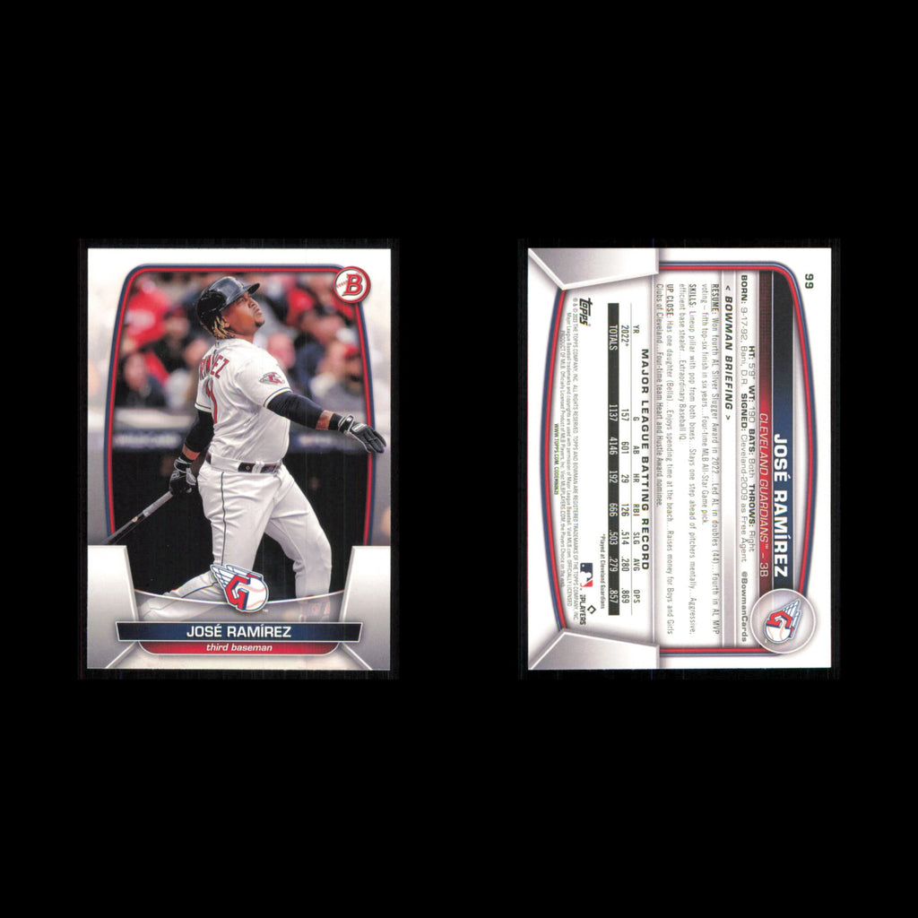 Jose Ramirez #99 2023 Bowman Cleveland Guardians Baseball Card MLB NM