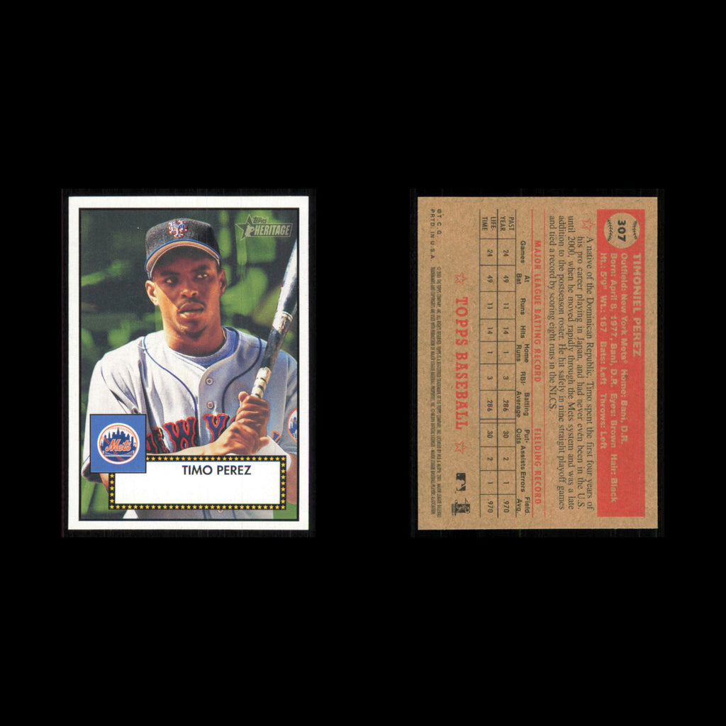 Timo Perez #307 2001 Topps Heritage New York Mets Baseball Card MLB NM