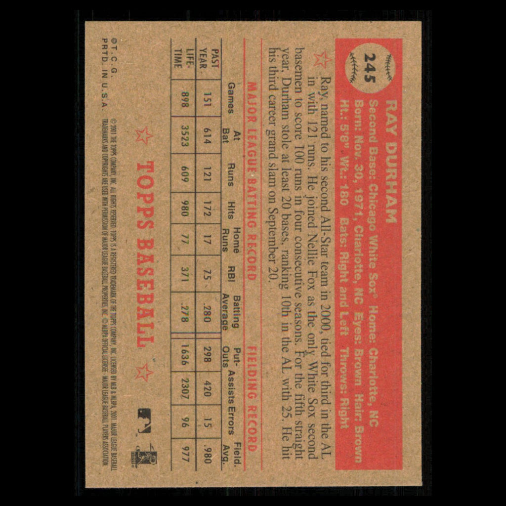 Ray Durham #245 2001 Topps Heritage Chicago White Sox Baseball Card MLB NM