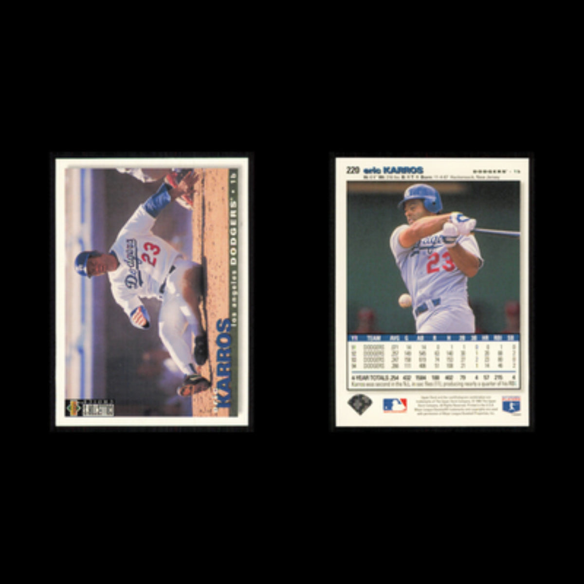 Eric Karros #220 1995 Upper Deck Collectors Choice Los Angeles Dodgers Baseball