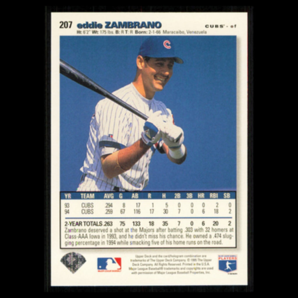 Eddie Zambrano #207 1995 Upper Deck Collectors Choice Chicago Cubs Baseball Card