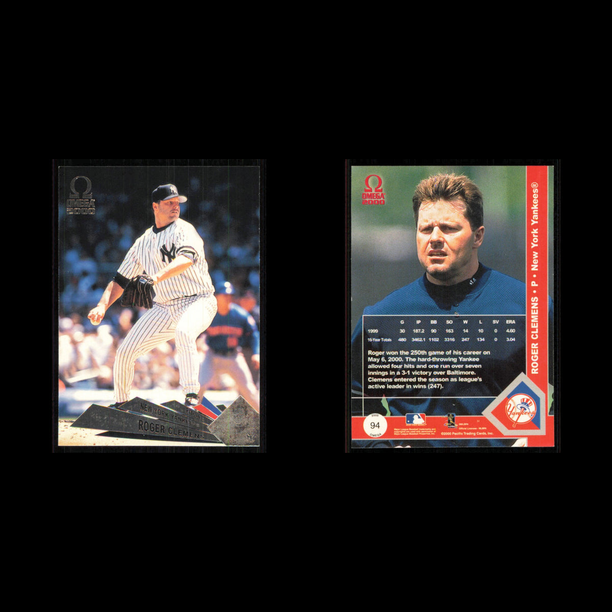 Roger Clemens #94 2000 Pacific Omega New York Yankees Baseball Card MLB NM