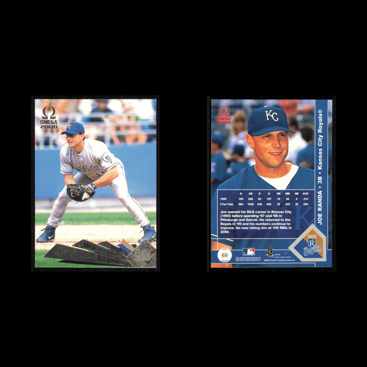 Joe Randa #69 2000 Pacific Omega Kansas City Royals Baseball Card MLB NM