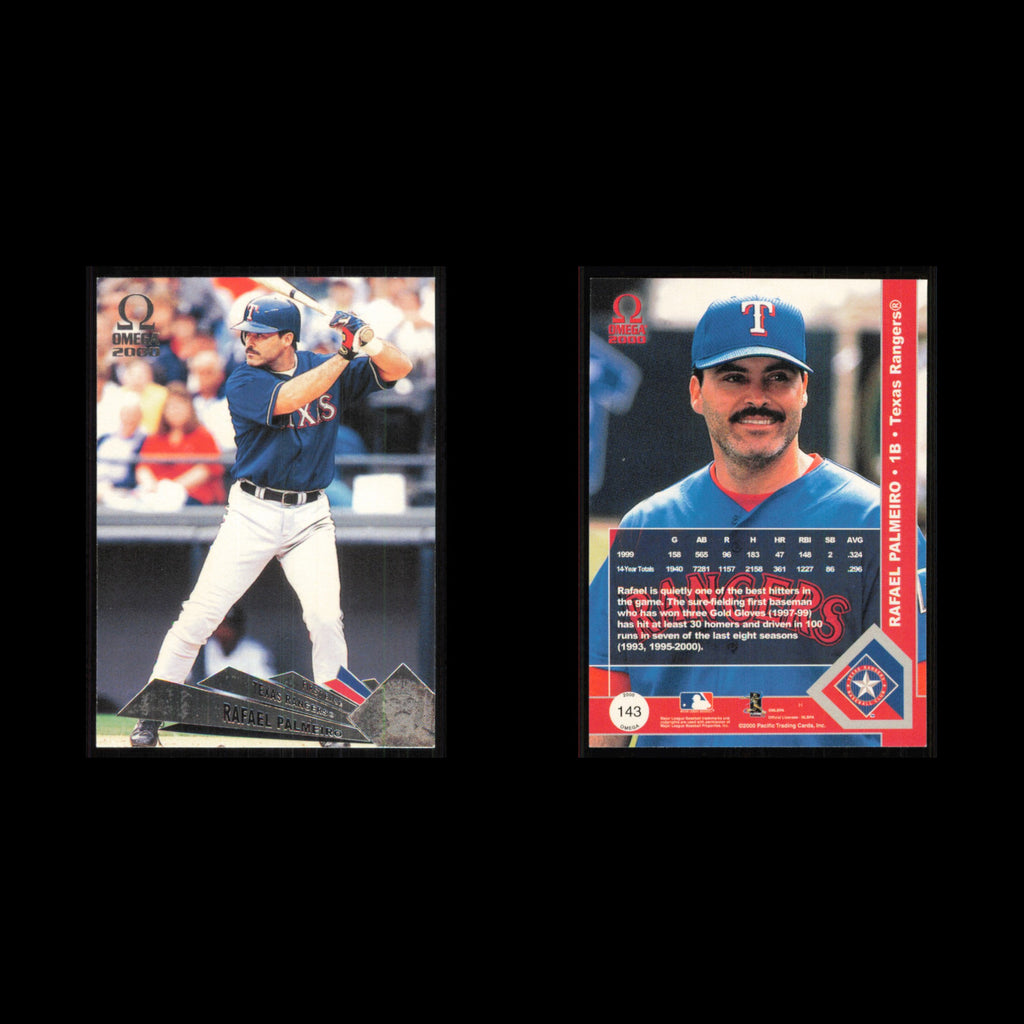 Rafael Palmeiro #143 2000 Pacific Omega Texas Rangers Baseball Card MLB NM