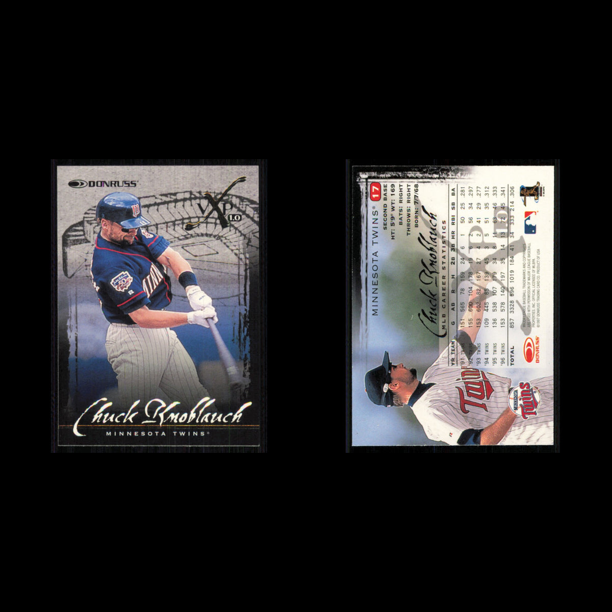 Chuck Knoblauch #17 1997 Donruss VxP 1.0 Minnesota Twins Baseball Card MLB NM