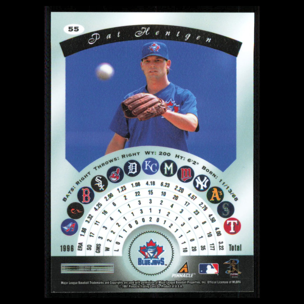 Pat Hentgen #55 1997 Pinnacle Certified Toronto Blue Jays Baseball Card MLB NM