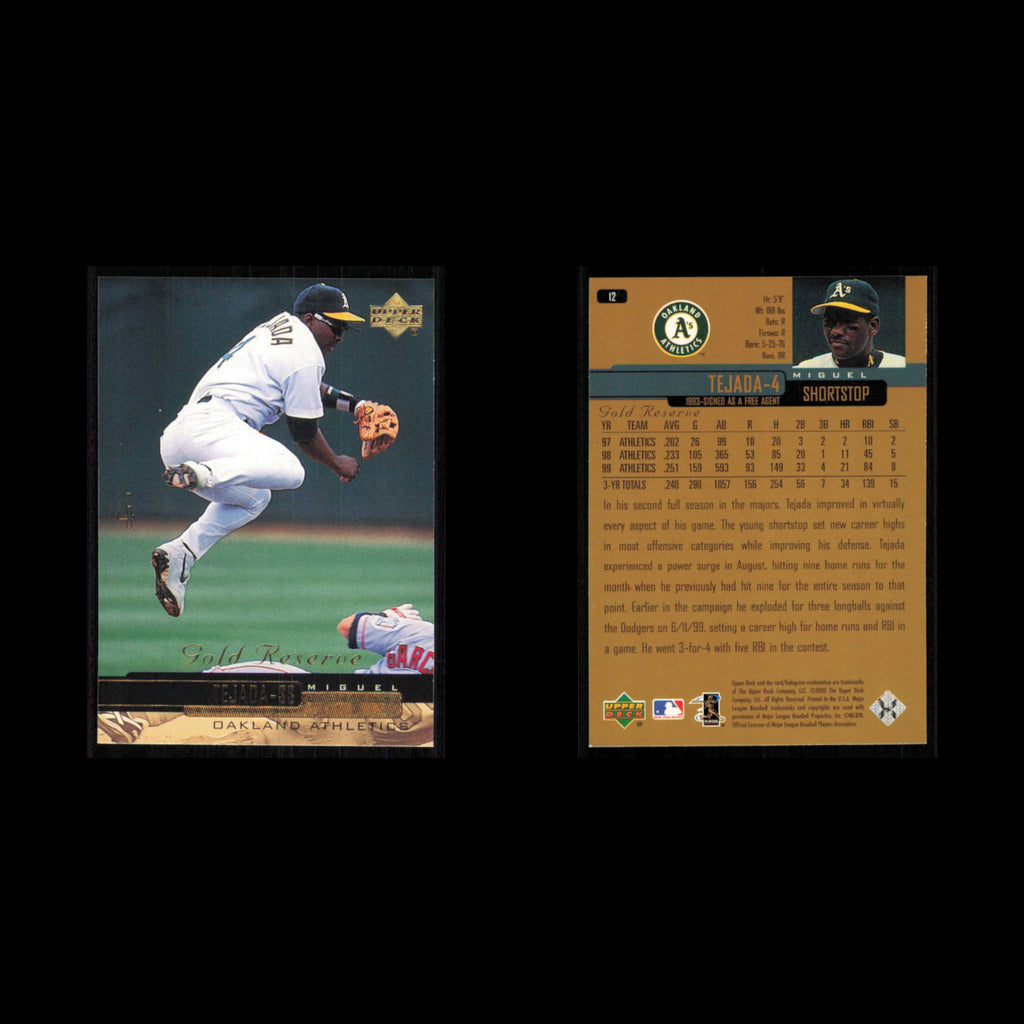Miguel Tejada #12 2000 Upper Deck Gold Reserve Oakland Athletics Baseball Card
