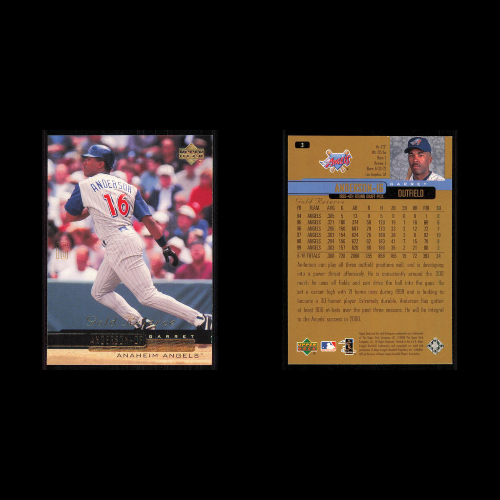 Garret Anderson #3 2000 Upper Deck Gold Reserve Anaheim Angels Baseball Card MLB
