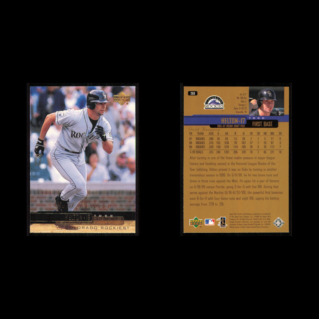 Todd Helton #260 2000 Upper Deck Gold Reserve Colorado Rockies Baseball Card MLB