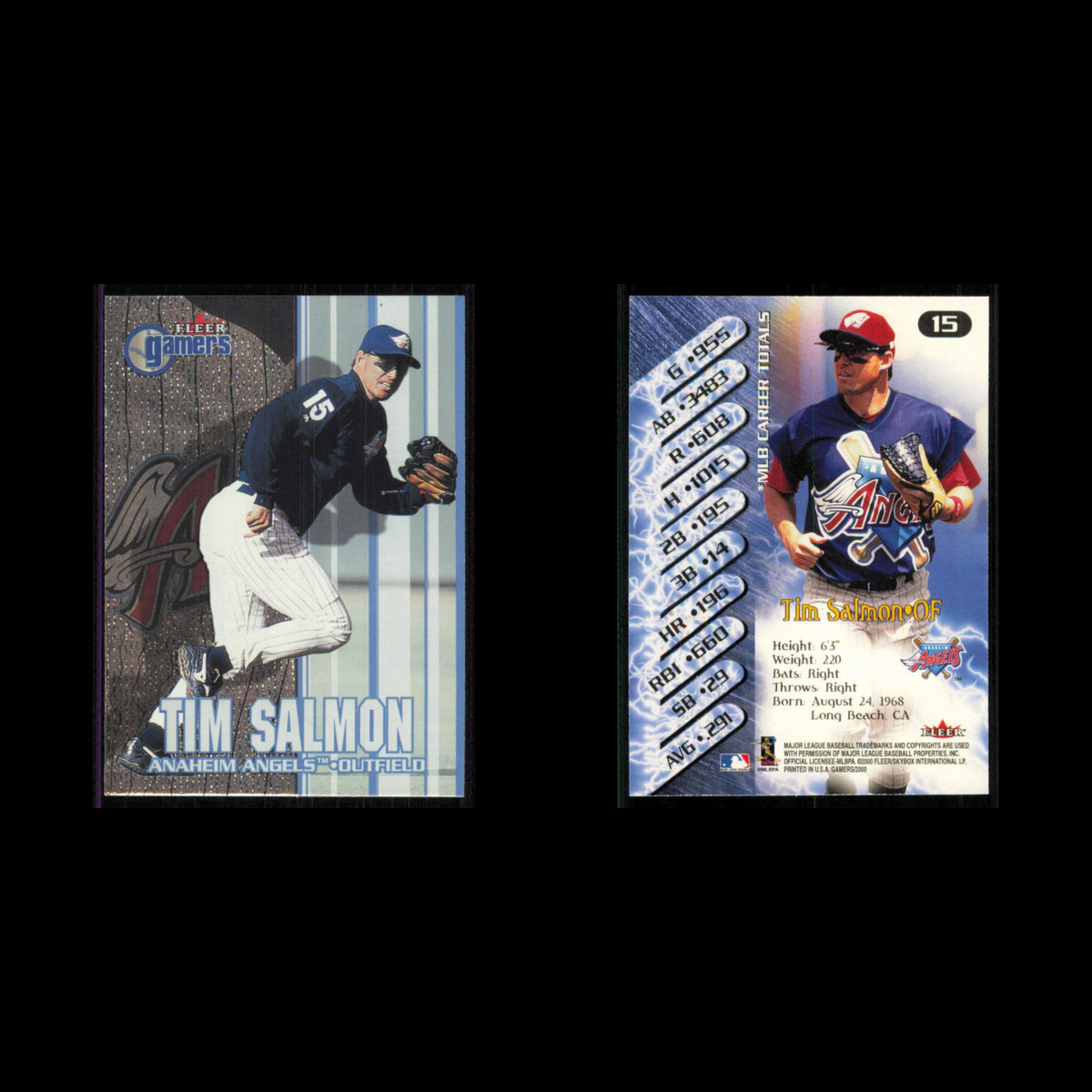 Tim Salmon #15 2000 Fleer Gamers Anaheim Angels Baseball Card MLB NM