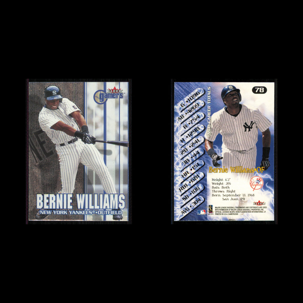 Bernie Williams #78 2000 Fleer Gamers New York Yankees Baseball Card MLB NM