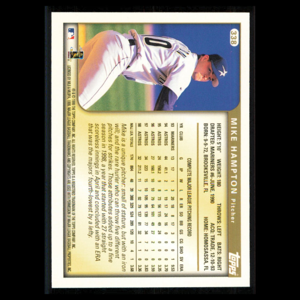 Mike Hampton #338 1999 Topps Houston Astros Baseball Card MLB NM