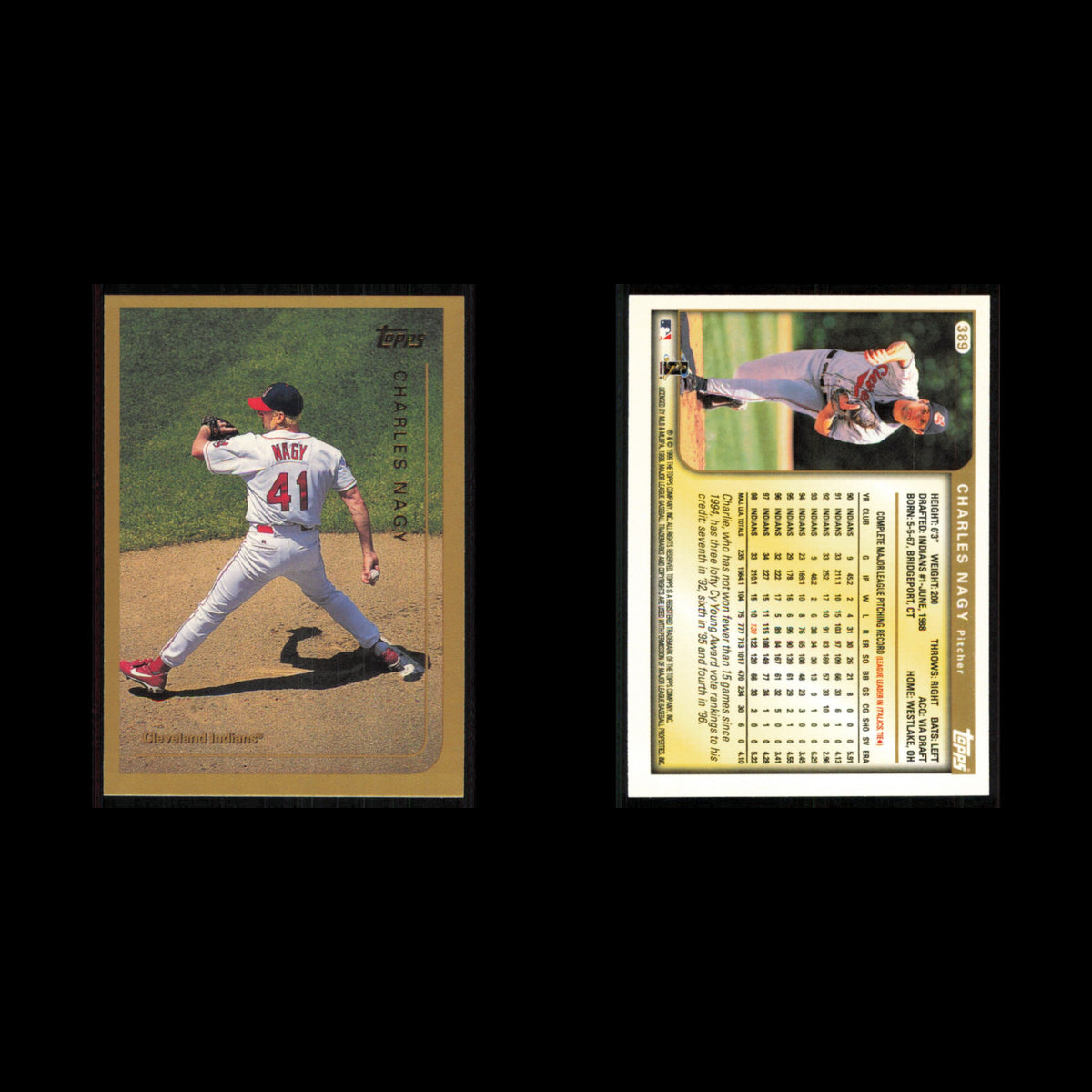 Charles Nagy #389 1999 Topps Cleveland Indians Baseball Card MLB NM