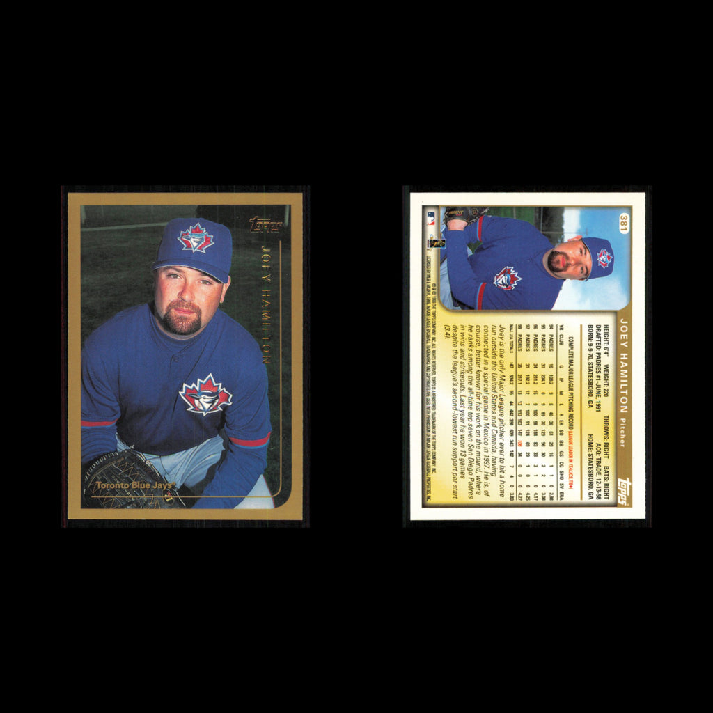 Joey Hamilton #381 1999 Topps Toronto Blue Jays Baseball Card MLB NM
