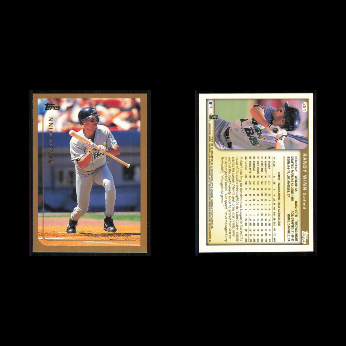 Randy Winn #281 1999 Topps Tampa Bay Devil Rays Baseball Card MLB NM