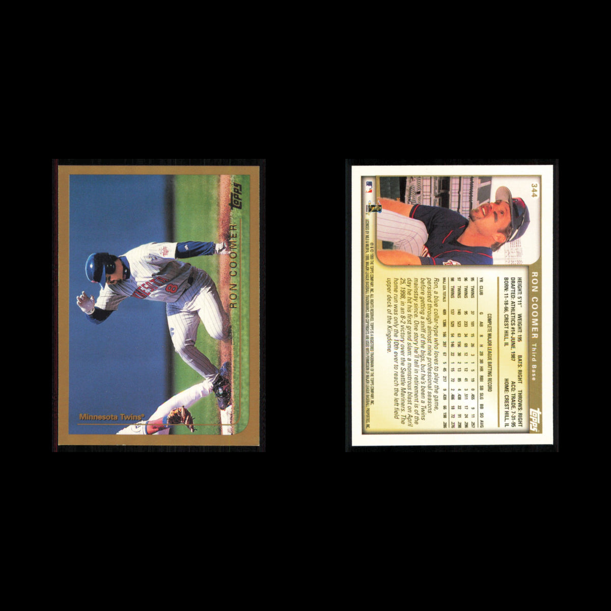 Ron Coomer #344 1999 Topps Minnesota Twins Baseball Card MLB NM