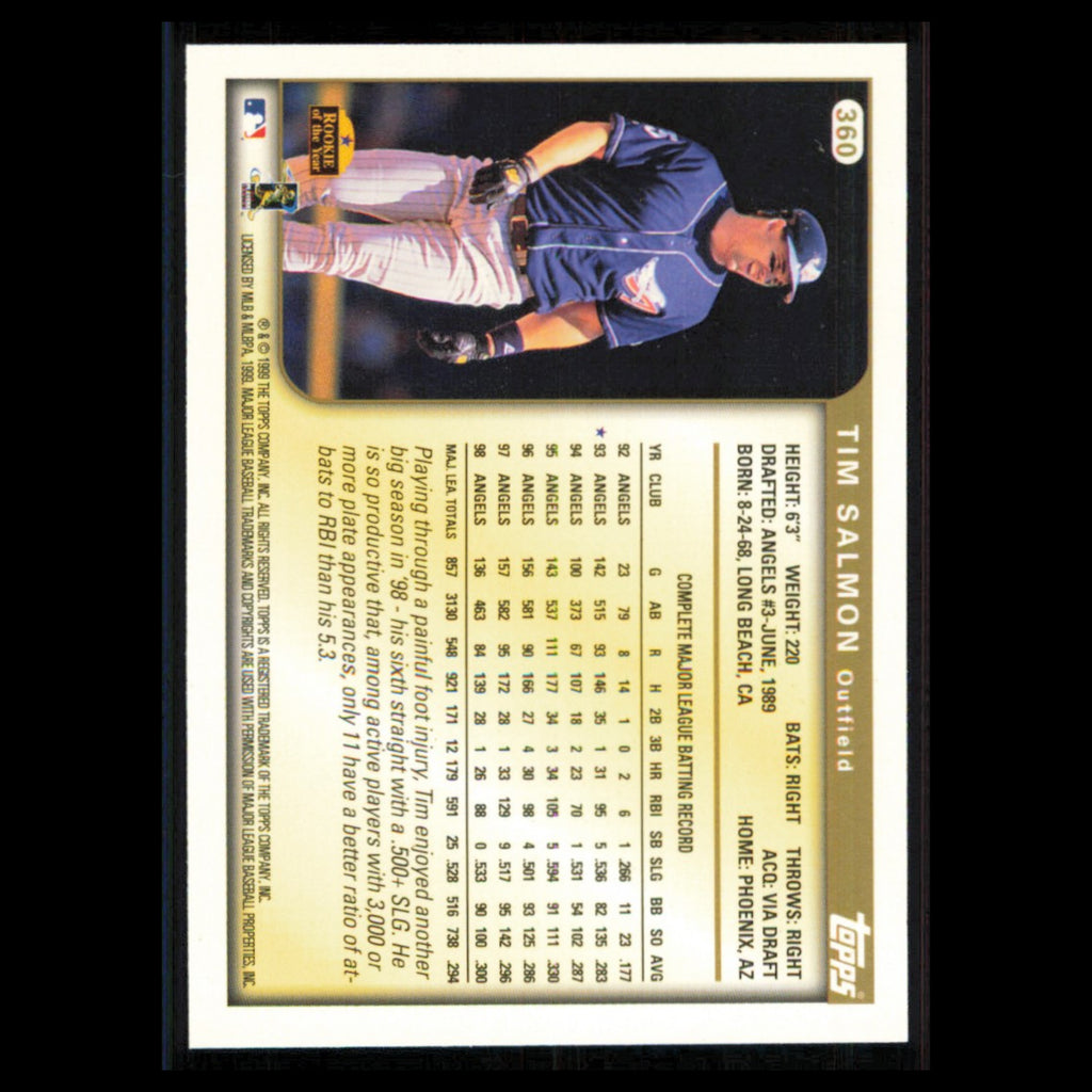 Tim Salmon #360 1999 Topps Anaheim Angels Baseball Card MLB NM