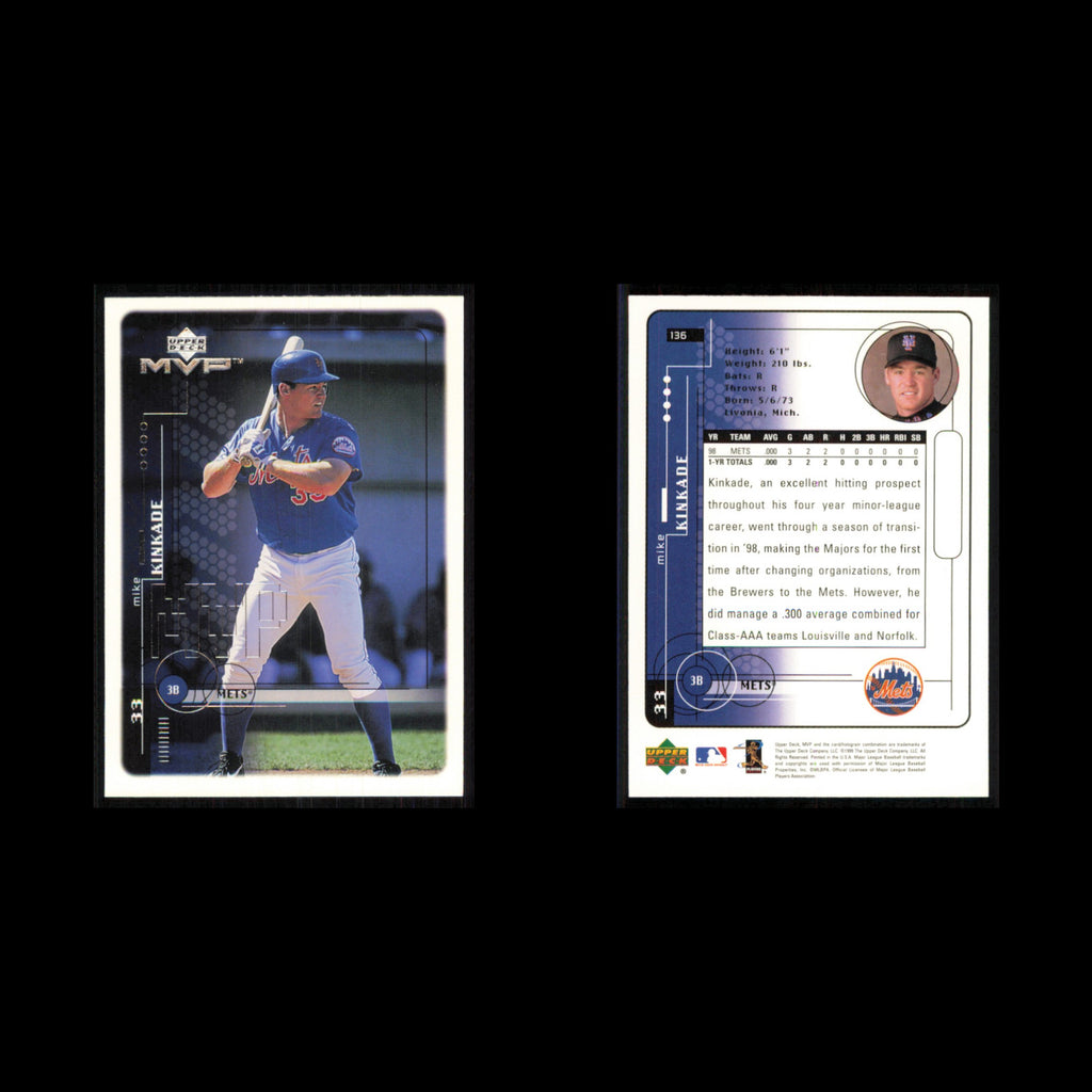 Mike Kinkade #136 1999 Upper Deck MVP New York Mets Baseball Card MLB NM