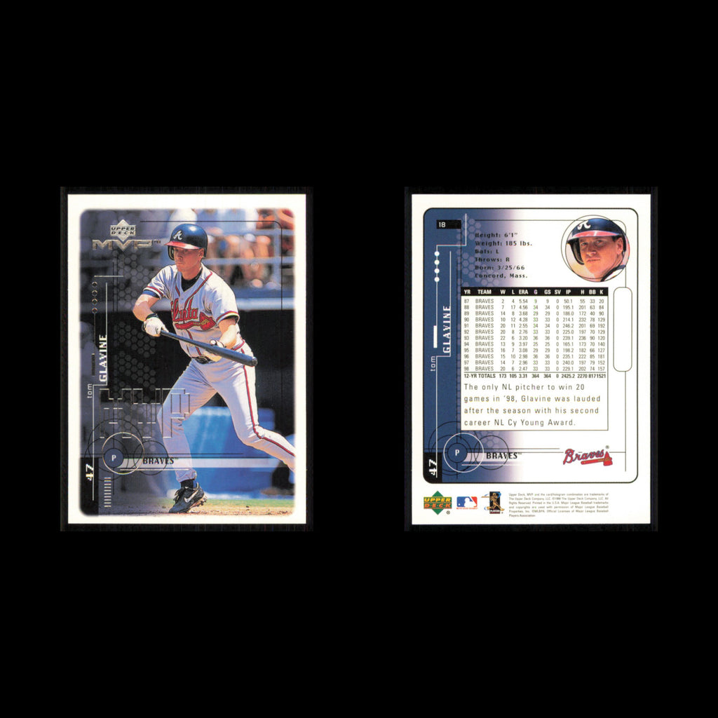 Tom Glavine #18 1999 Upper Deck MVP Atlanta Braves Baseball Card MLB NM