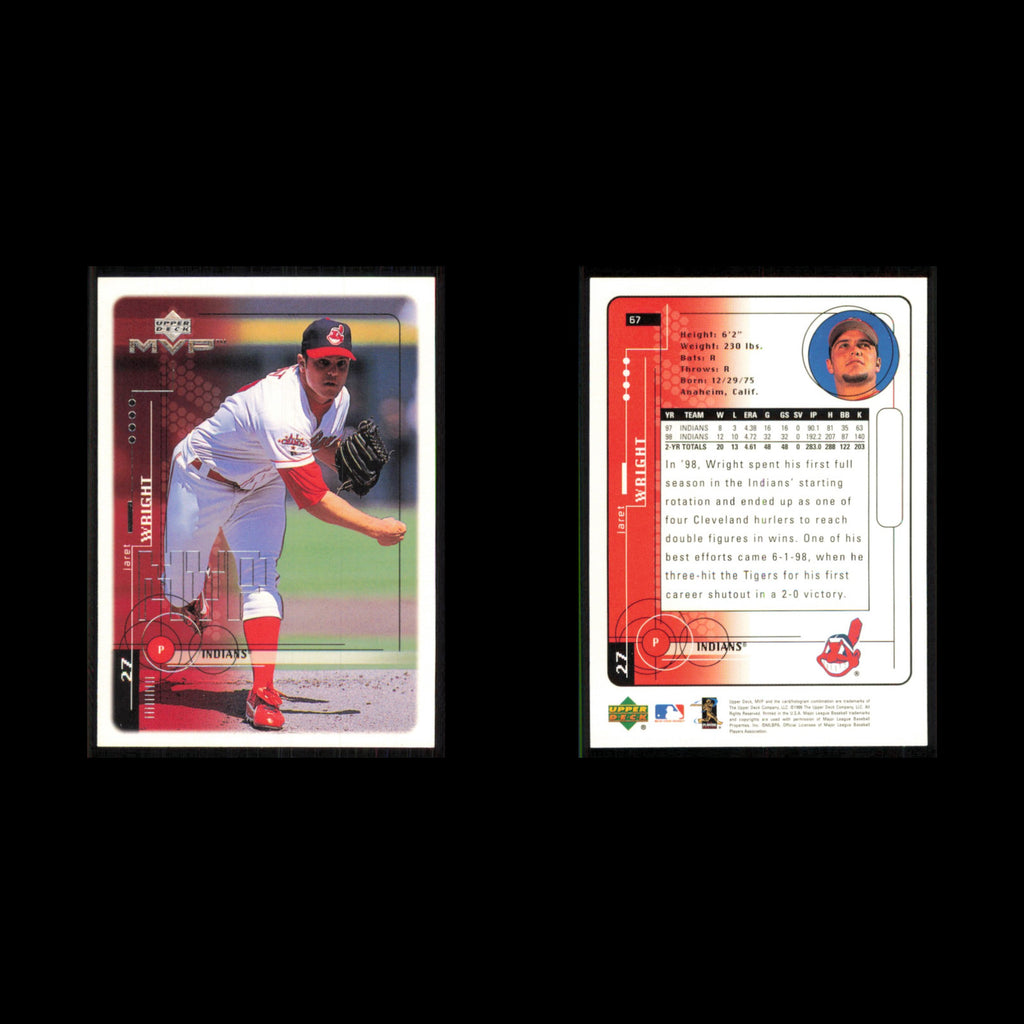 Jaret Wright #67 1999 Upper Deck MVP Cleveland Indians Baseball Card MLB NM
