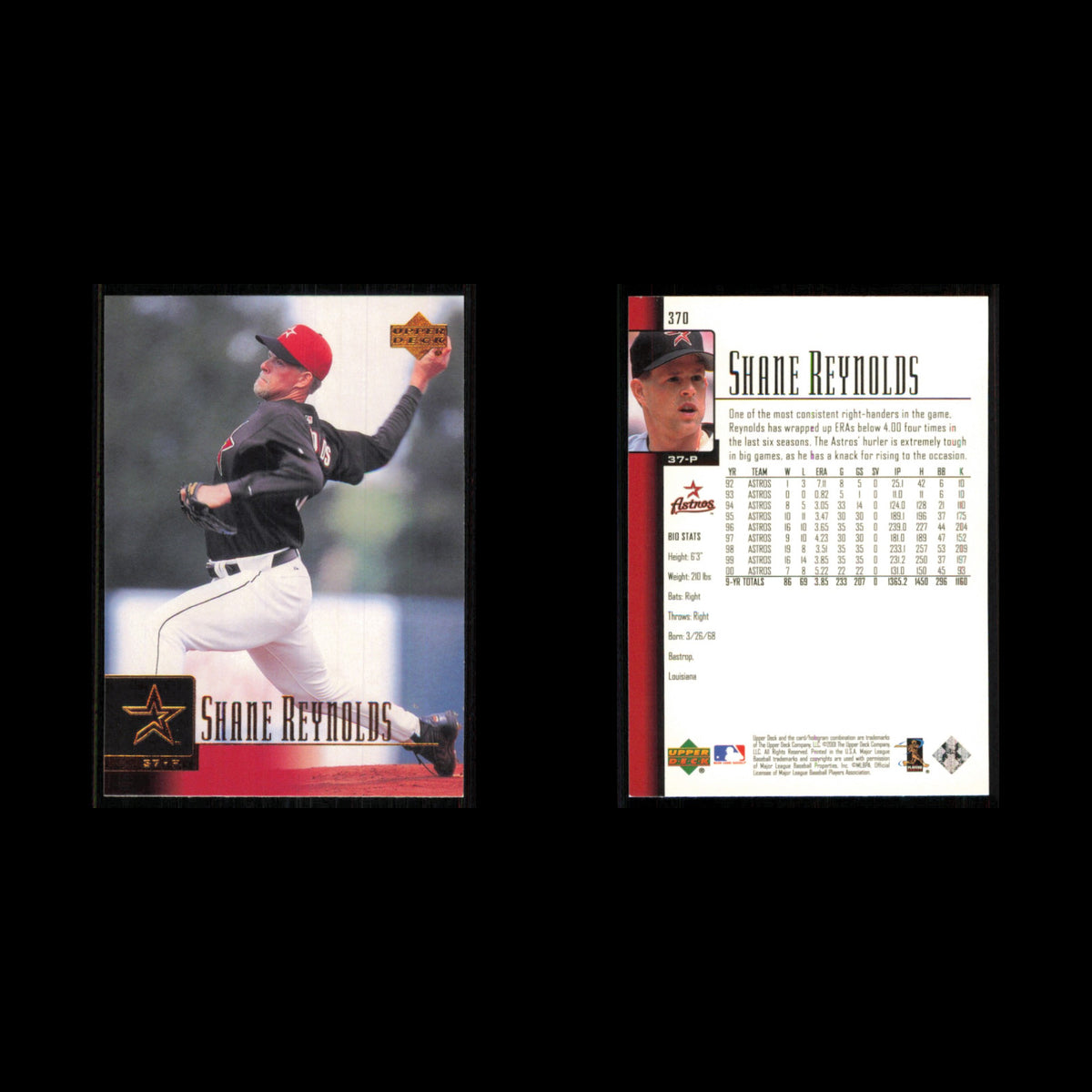 Shane Reynolds #370 2001 Upper Deck Houston Astros Baseball Card MLB NM