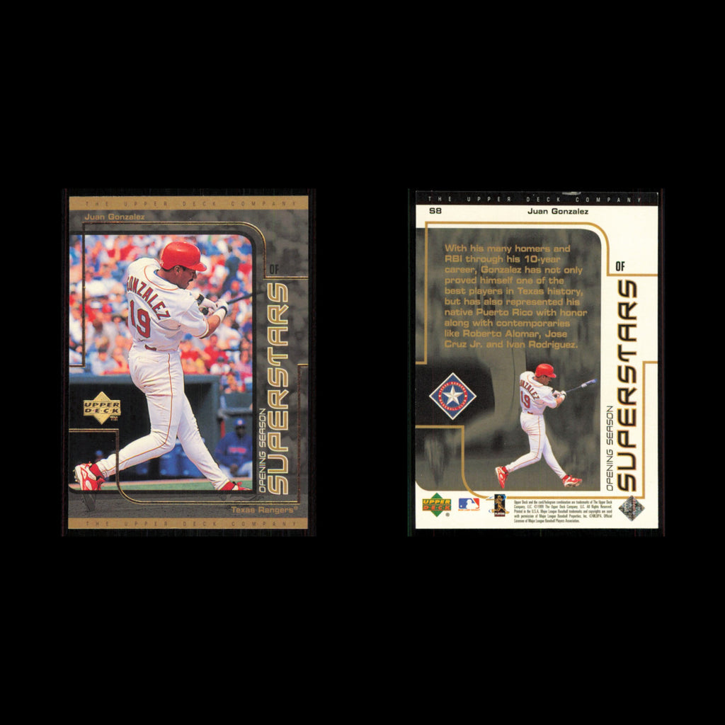 Juan Gonzalez #S8 1999 Upper Deck Choice Texas Rangers Baseball Card MLB NM