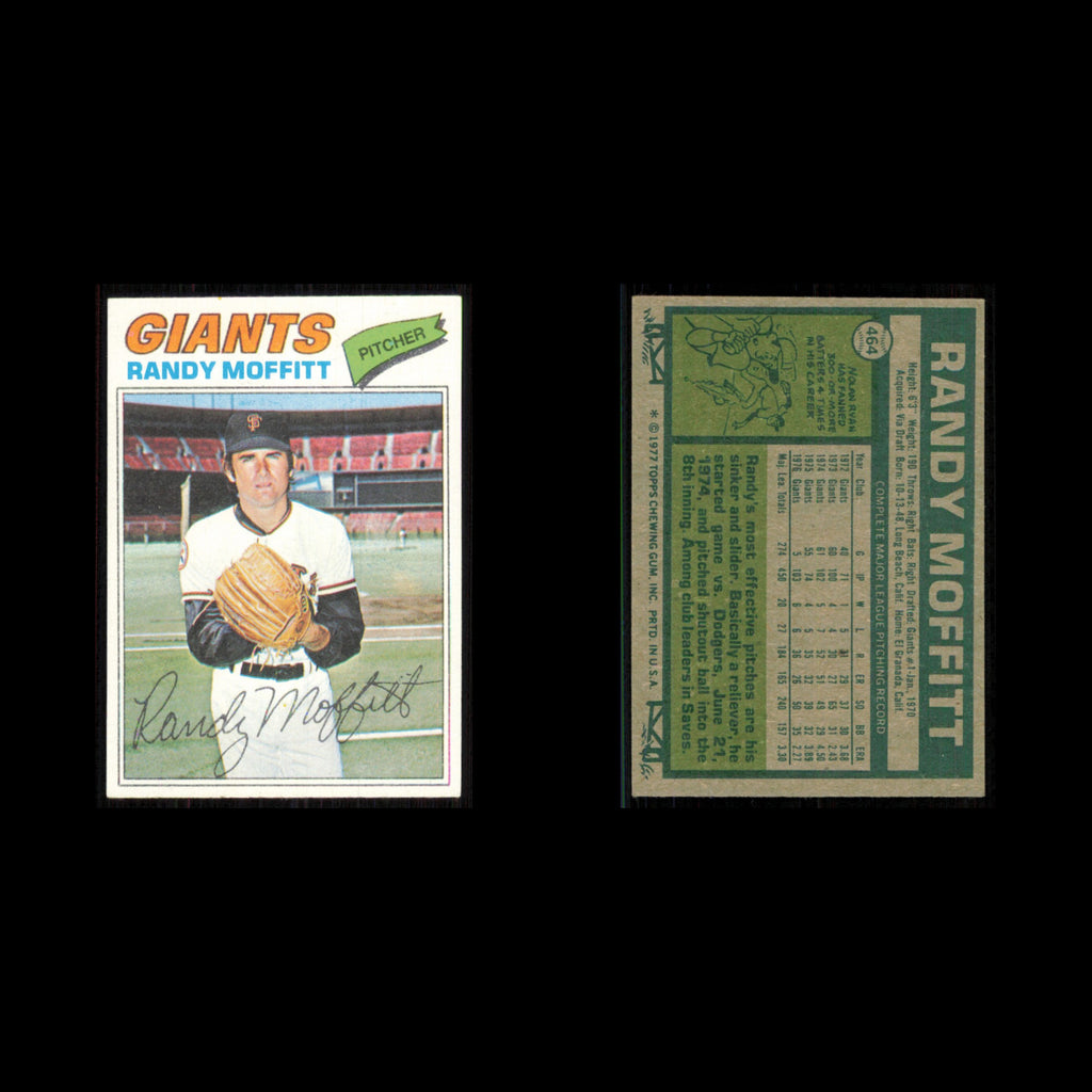 Randy Moffitt #464 1977 Topps San Francisco Giants Baseball Card MLB NM