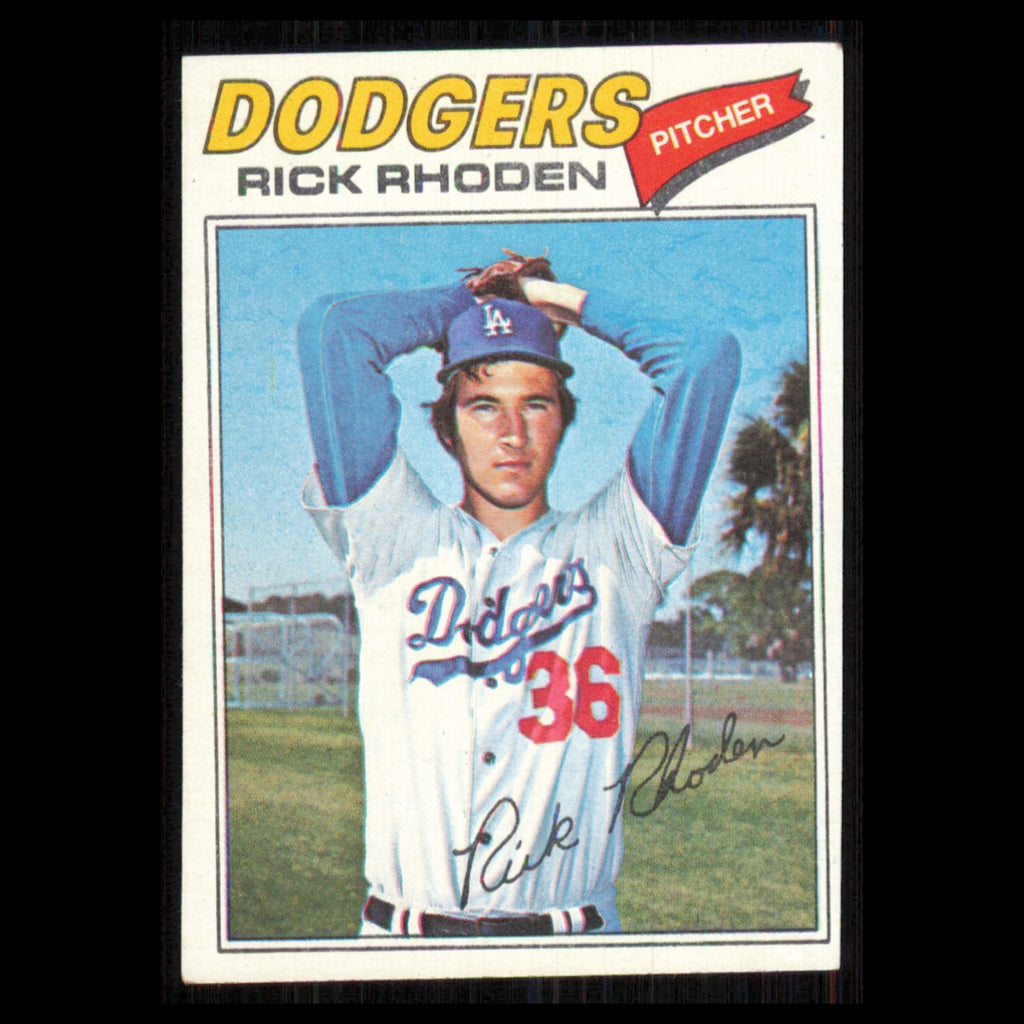 Rick Rhoden #245 1977 Topps Los Angeles Dodgers Baseball Card MLB NM