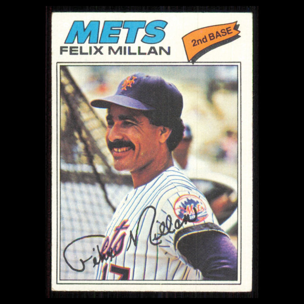 Felix Millan #605 1977 Topps New York Mets Baseball Card MLB NM