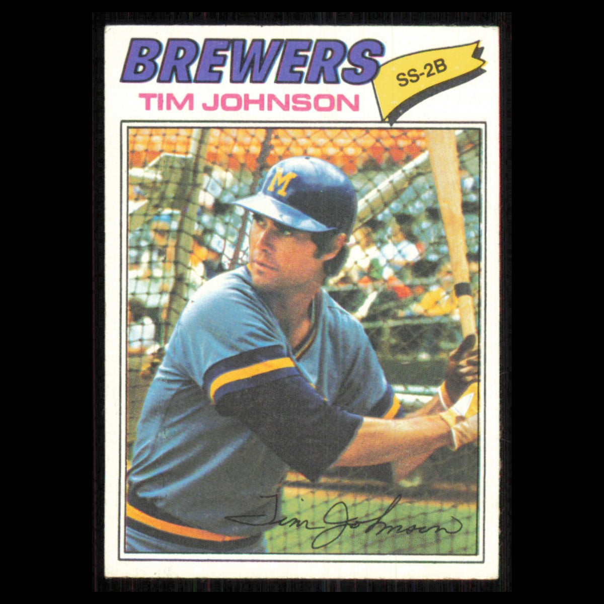 Tim Johnson #406 1977 Topps Milwaukee Brewers Baseball Card MLB NM