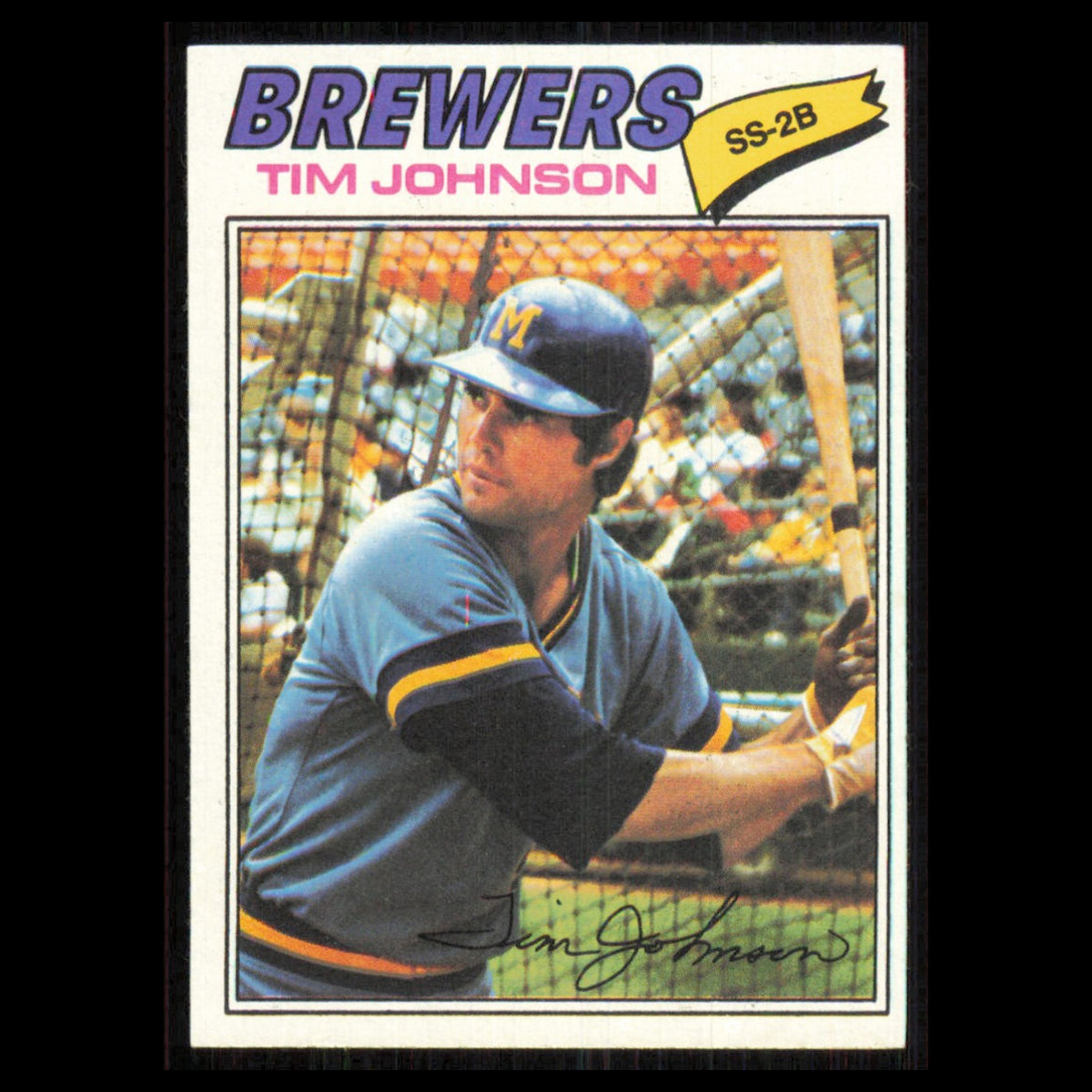Tim Johnson #406 1977 Topps Milwaukee Brewers Baseball Card MLB NM