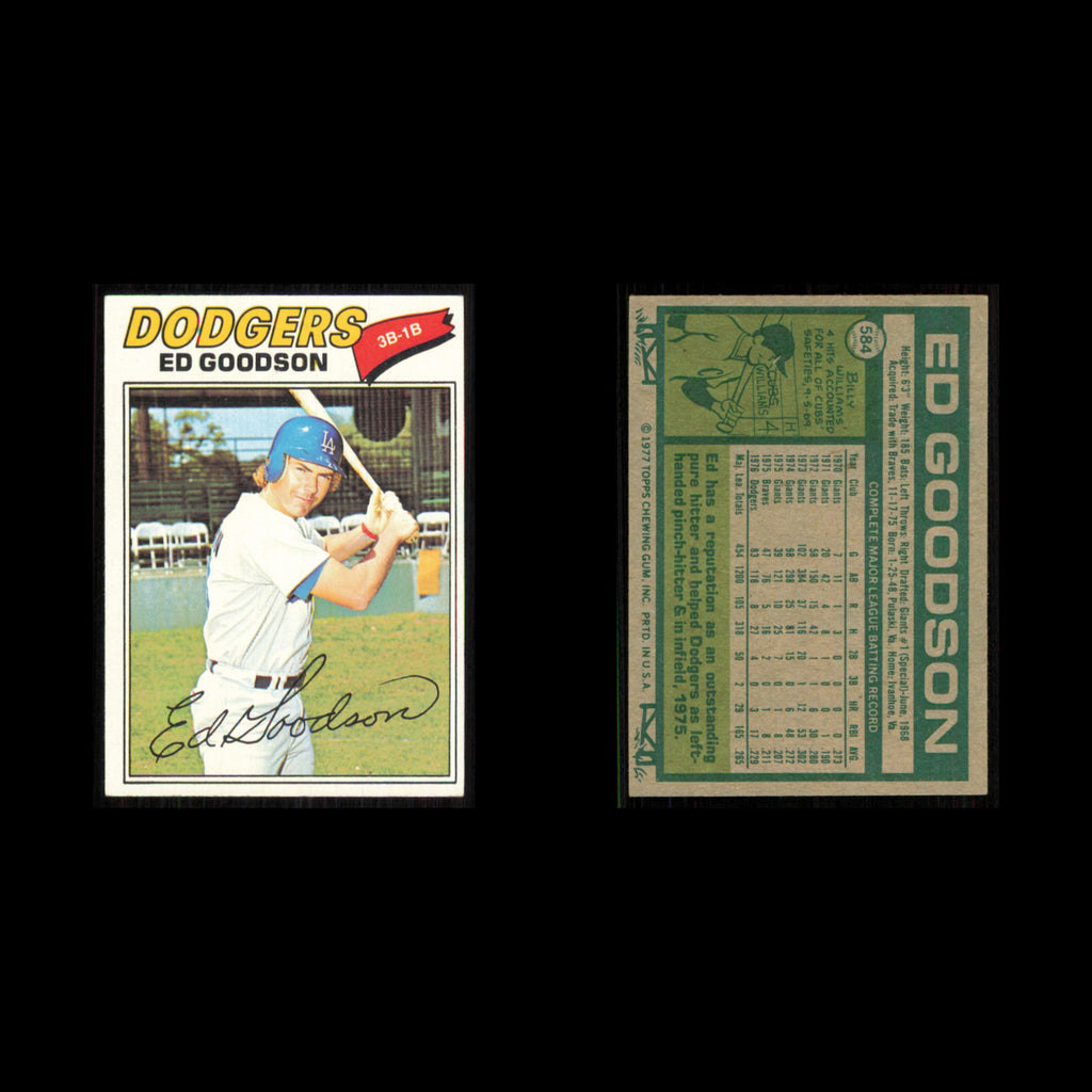 Ed Goodson #584 1977 Topps Los Angeles Dodgers Baseball Card MLB NM