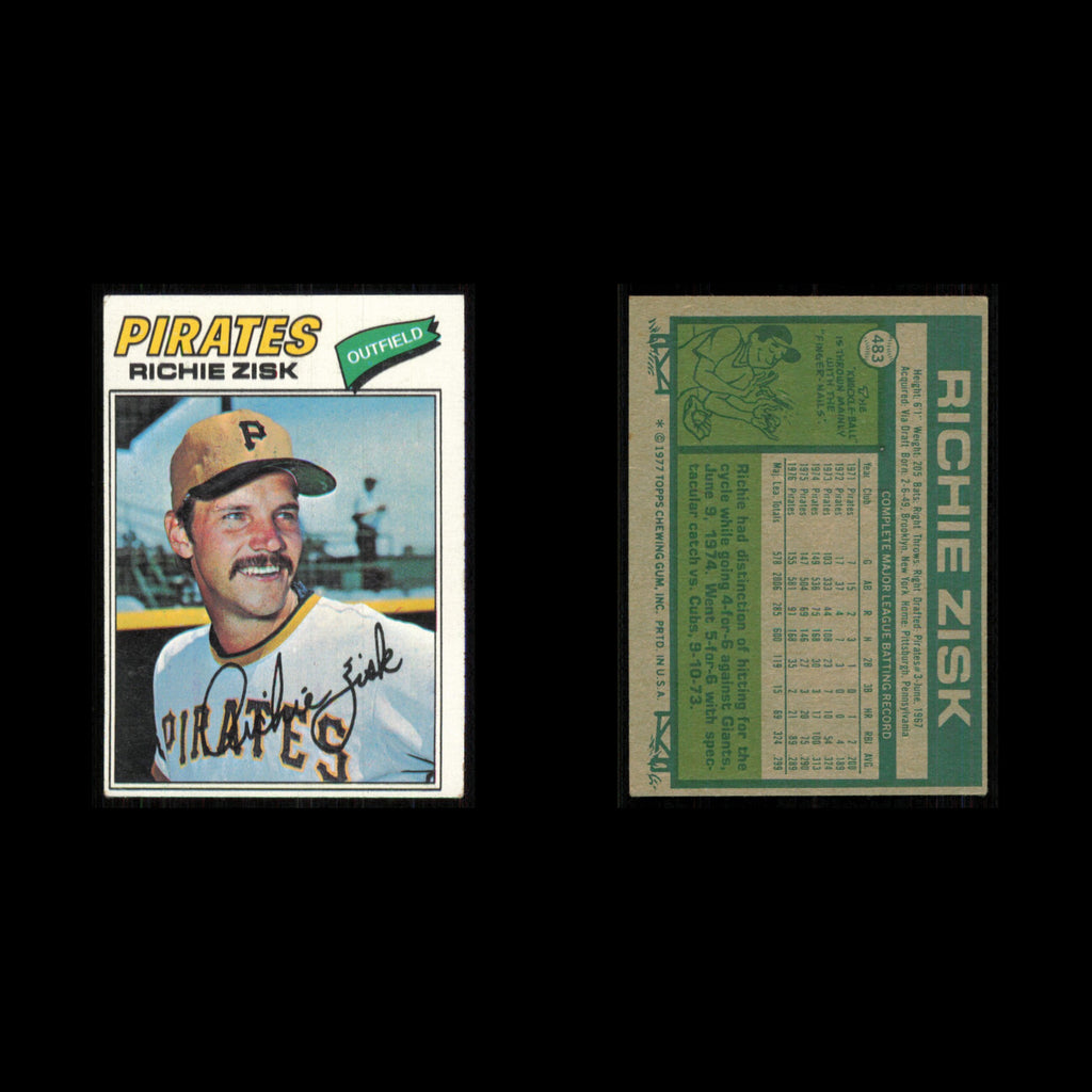 Richie Zisk #483 1977 Topps Pittsburgh Pirates Baseball Card MLB NM