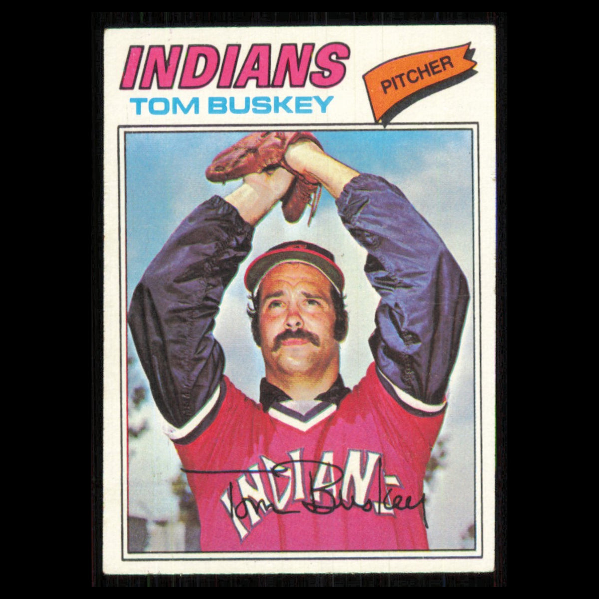 Tom Buskey #236 1977 Topps Cleveland Indians Baseball Card MLB NM