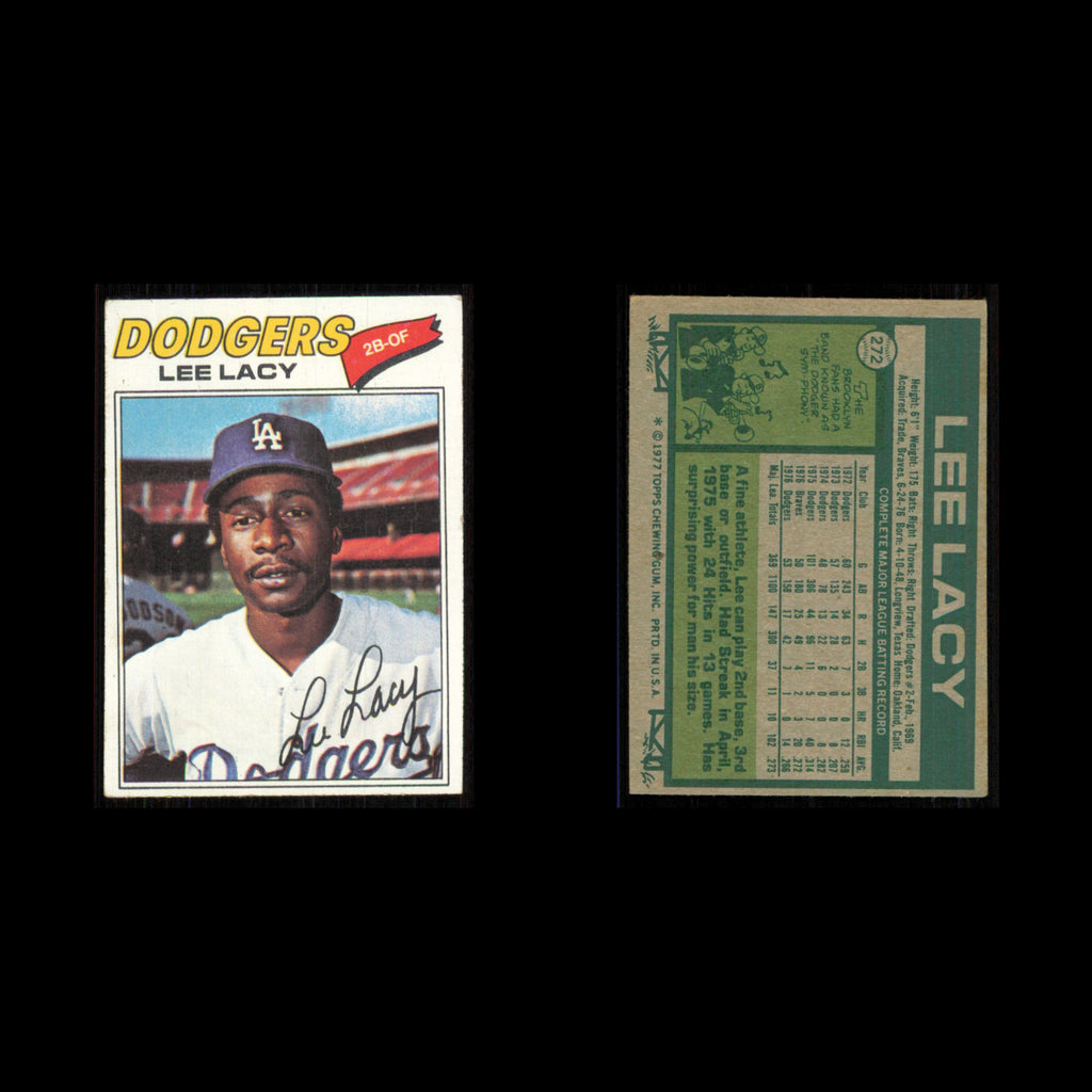 Lee Lacy #272 1977 Topps Los Angeles Dodgers Baseball Card MLB NM
