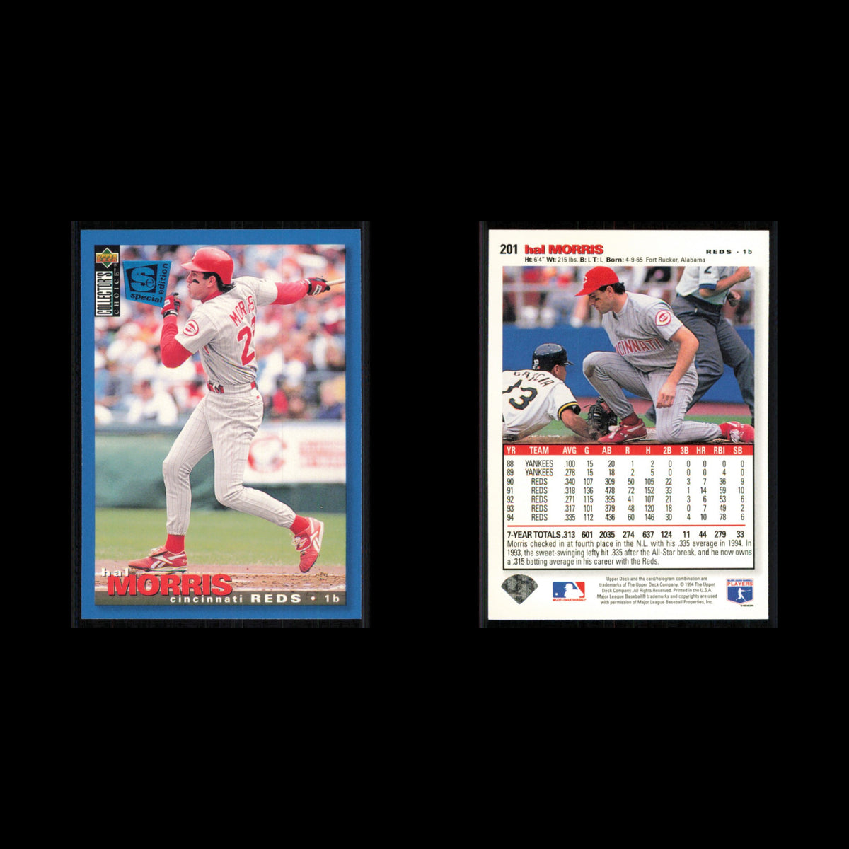 Hal Morris #201 1995 Collectors Choice SE Cincinnati Reds Baseball Card MLB NM