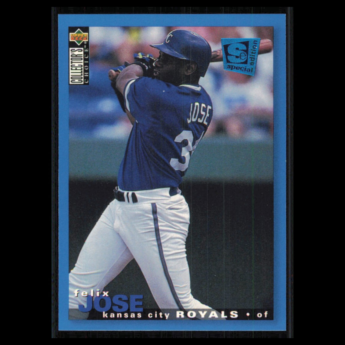 Felix Jose #212 1995 Collectors Choice SE Kansas City Royals Baseball Card MLB