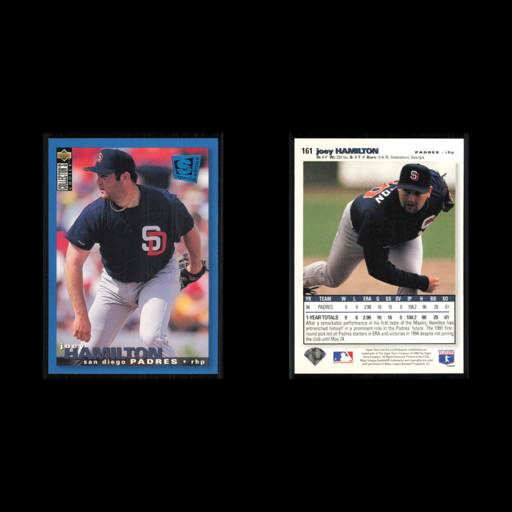 Joey Hamilton #161 1995 Collectors Choice SE San Diego Padres Baseball Card MLB