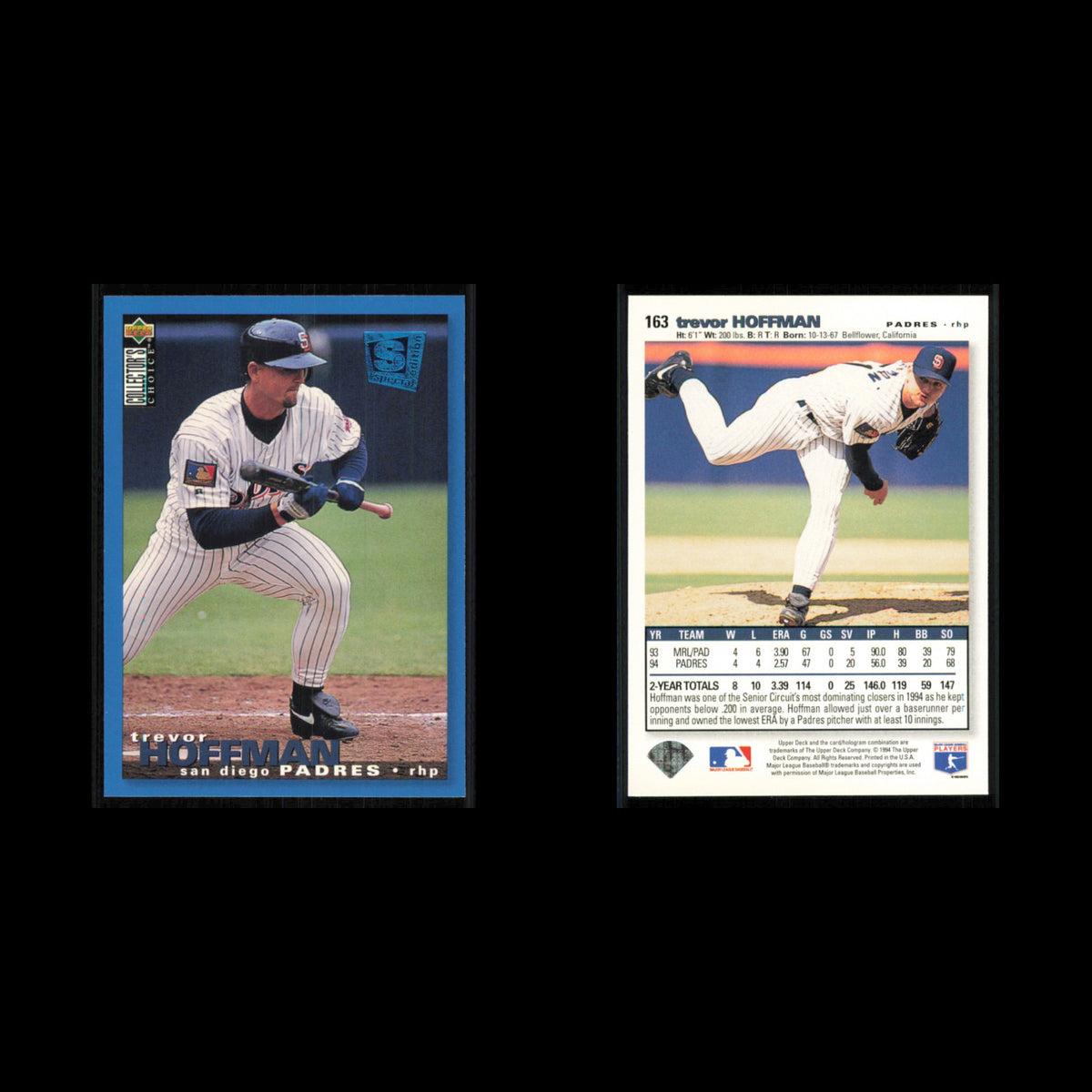 Trevor Hoffman #163 1995 Collectors Choice SE San Diego Padres Baseball Card MLB