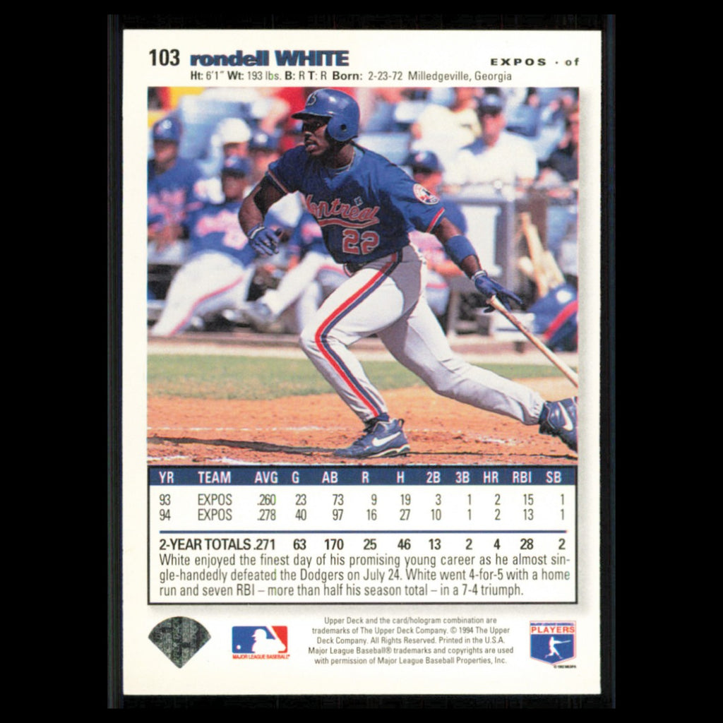 Rondell White #103 1995 Collectors Choice SE Montreal Expos Baseball Card MLB NM