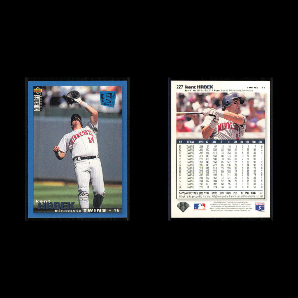 Kent Hrbek #227 1995 Collectors Choice SE Minnesota Twins Baseball Card MLB NM