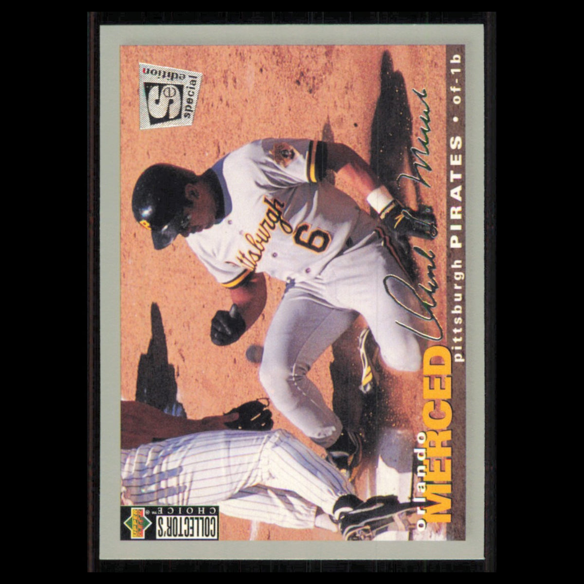 Orlando Merced #179 1995 Collectors Choice SE Silver Signature Pirates Baseball