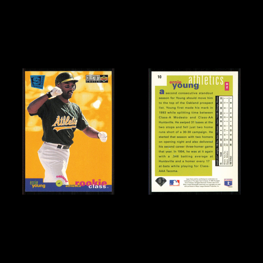 Ernie Young #10 1995 Collectors Choice SE Silver Signature Oakland Athletics MLB