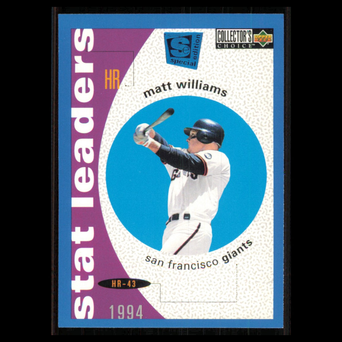 Matt Williams #137 1995 Collectors Choice SE San Francisco Giants Baseball Card