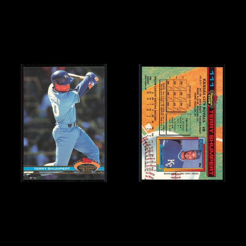 Terry Shumpert #111 1991 Topps Stadium Club Kansas City Royals Baseball Card MLB