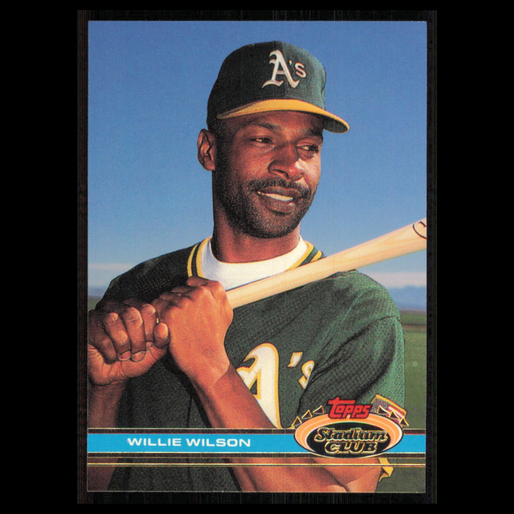 Willie Wilson #378 1991 Topps Stadium Club Oakland Athletics Baseball Card MLB