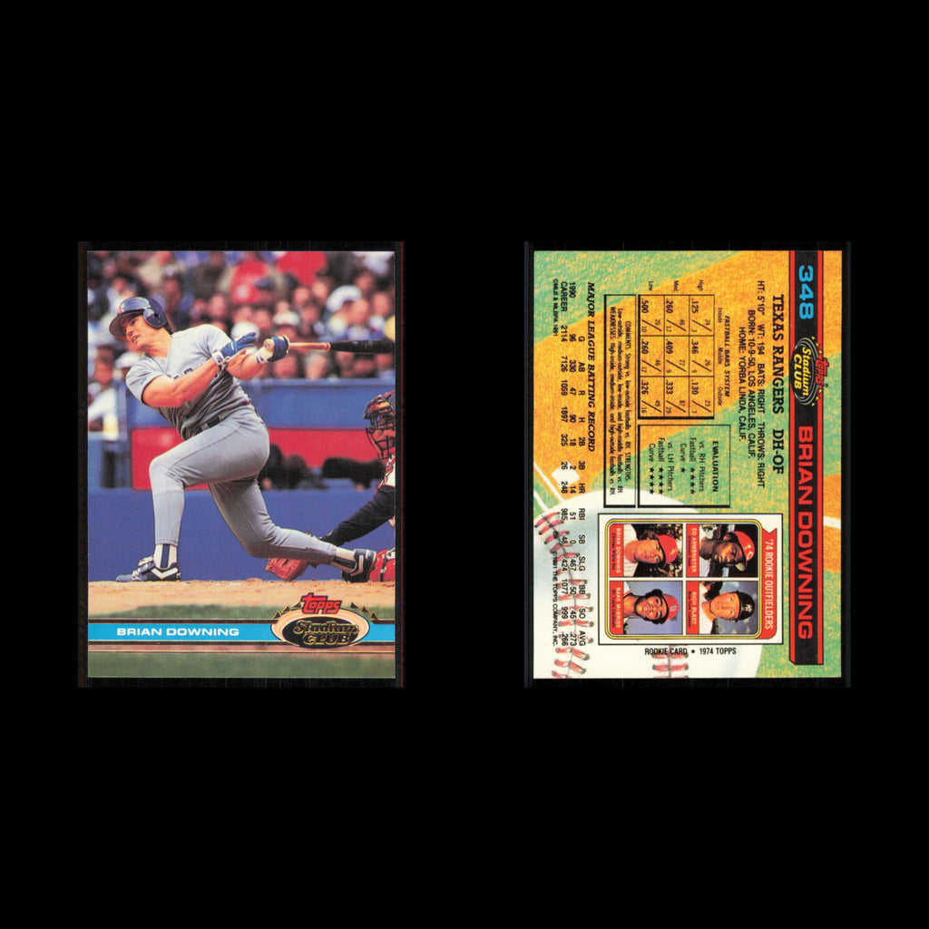 Brian Downing #348 1991 Topps Stadium Club Texas Rangers Baseball Card MLB NM