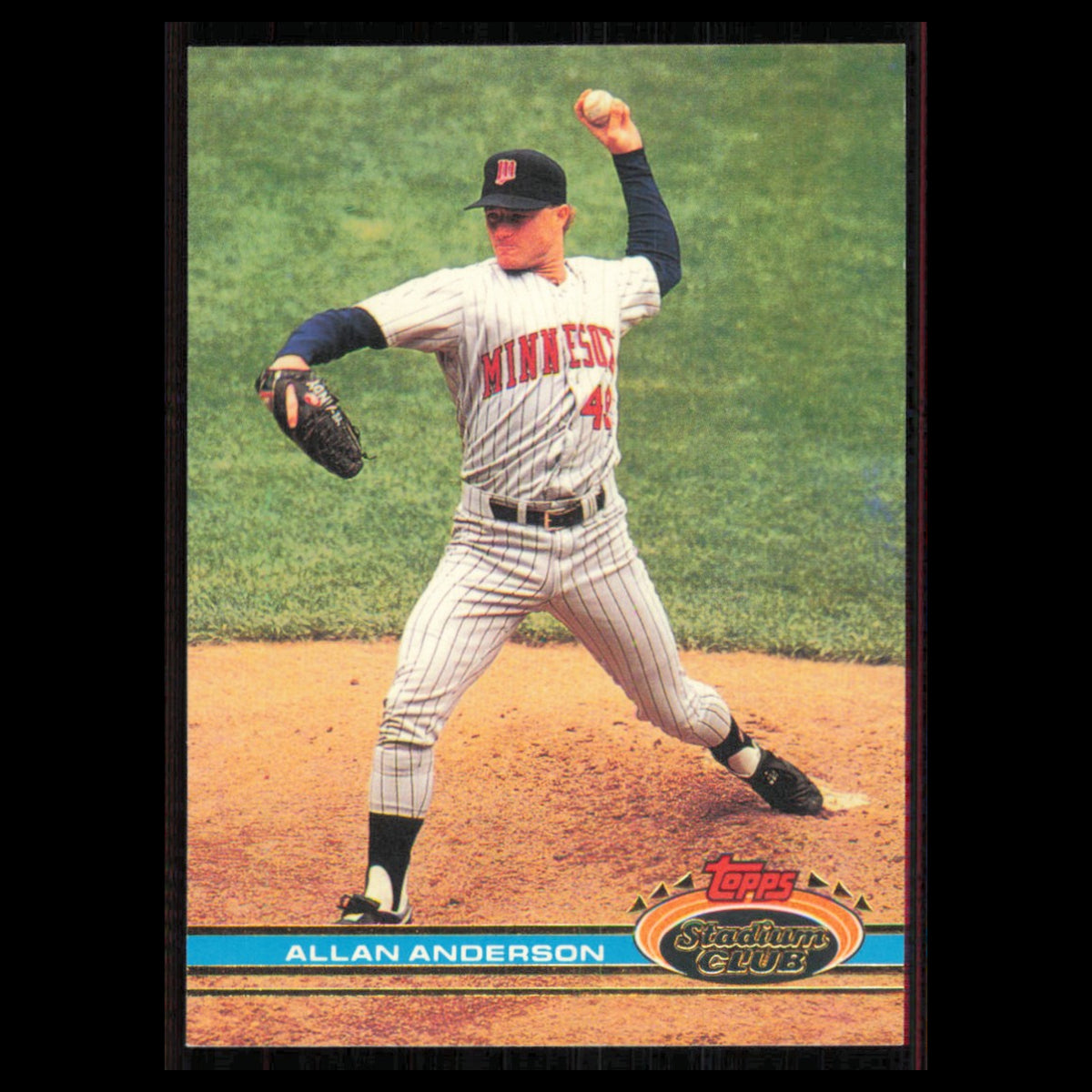 Allan Anderson #188 1991 Topps Stadium Club Minnesota Twins Baseball Card MLB NM
